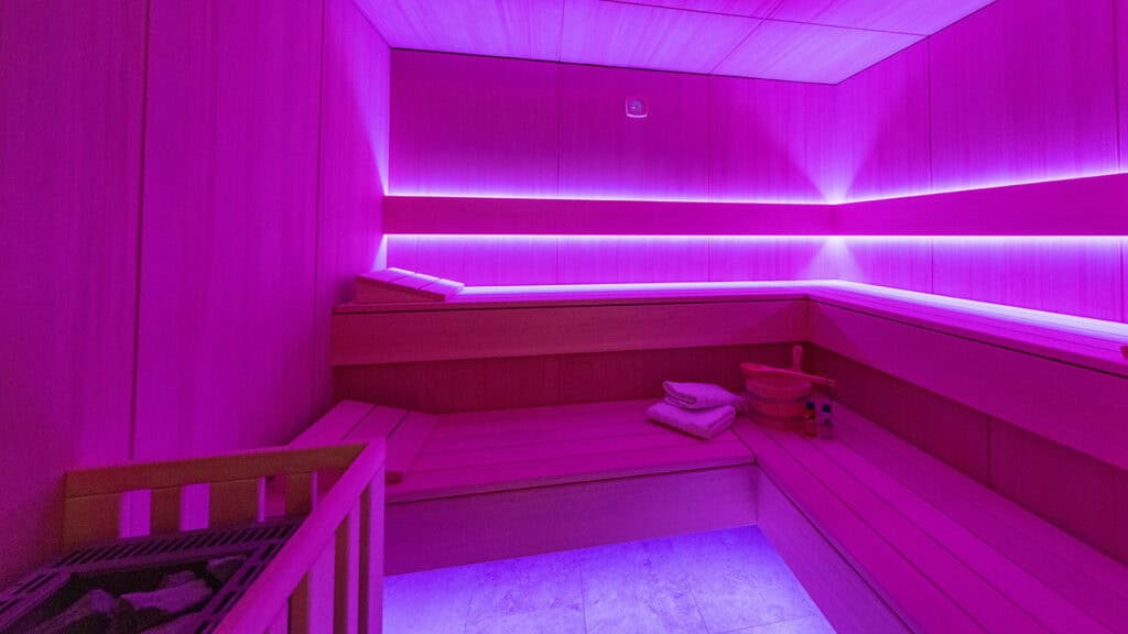 Finnische Sauna Schwitzen Relaxen