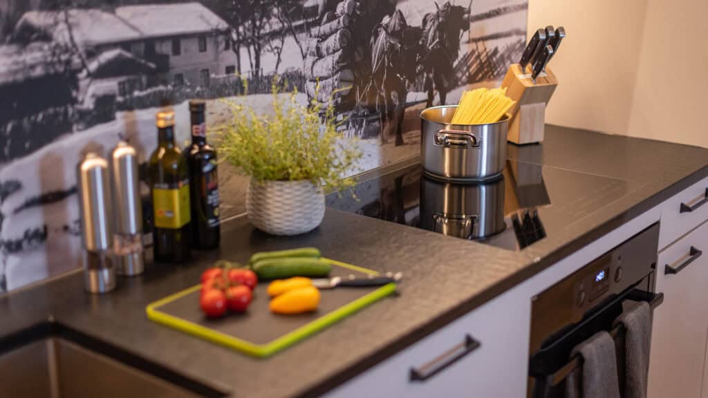 FESH LIVING Küche Geschirrspüler Herd Essen