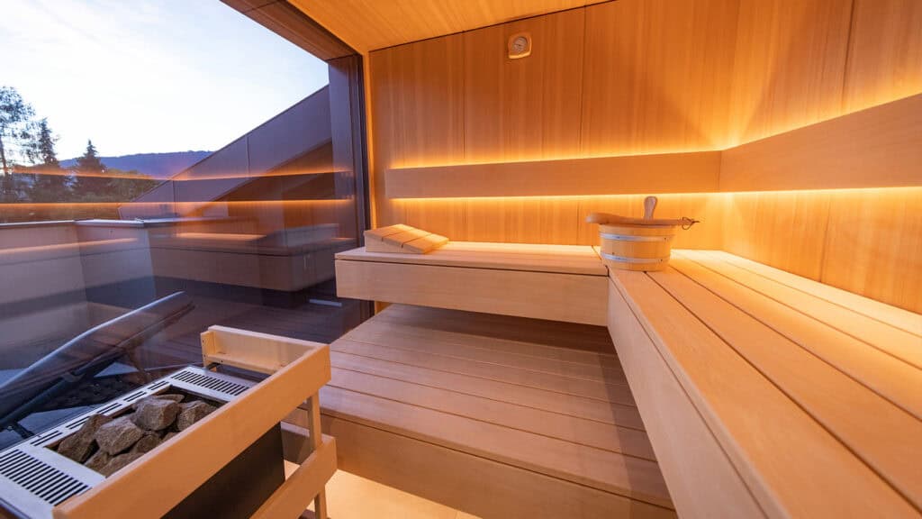 Penthouse private sauna with a view