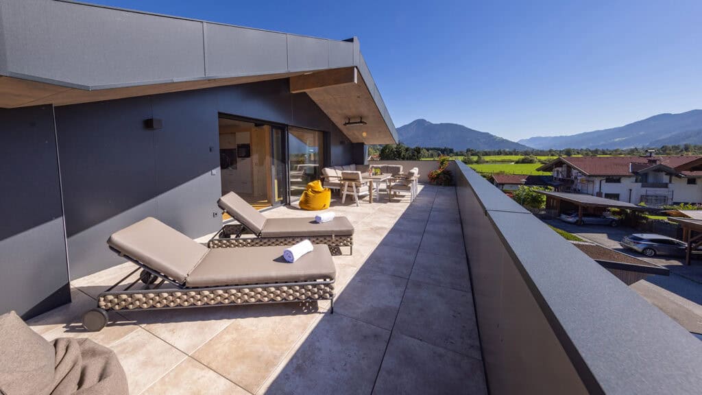 Penthouse Terrace Glacier view Lounge furniture Loungers