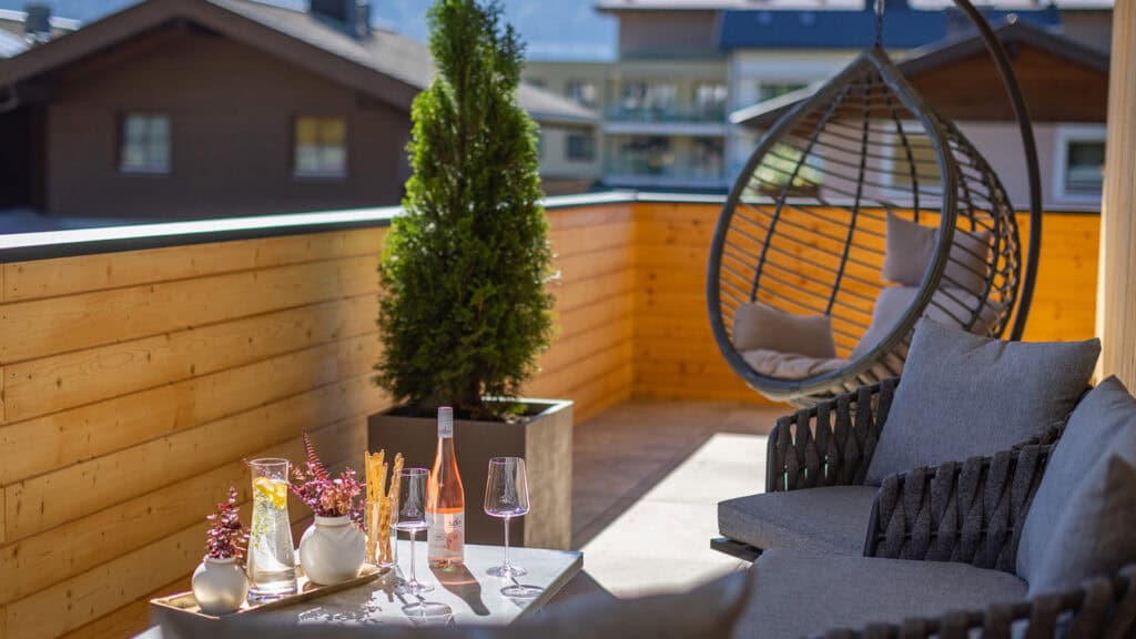 FESH LIVING Balkon Hängesessel Loungemöbel Sonne